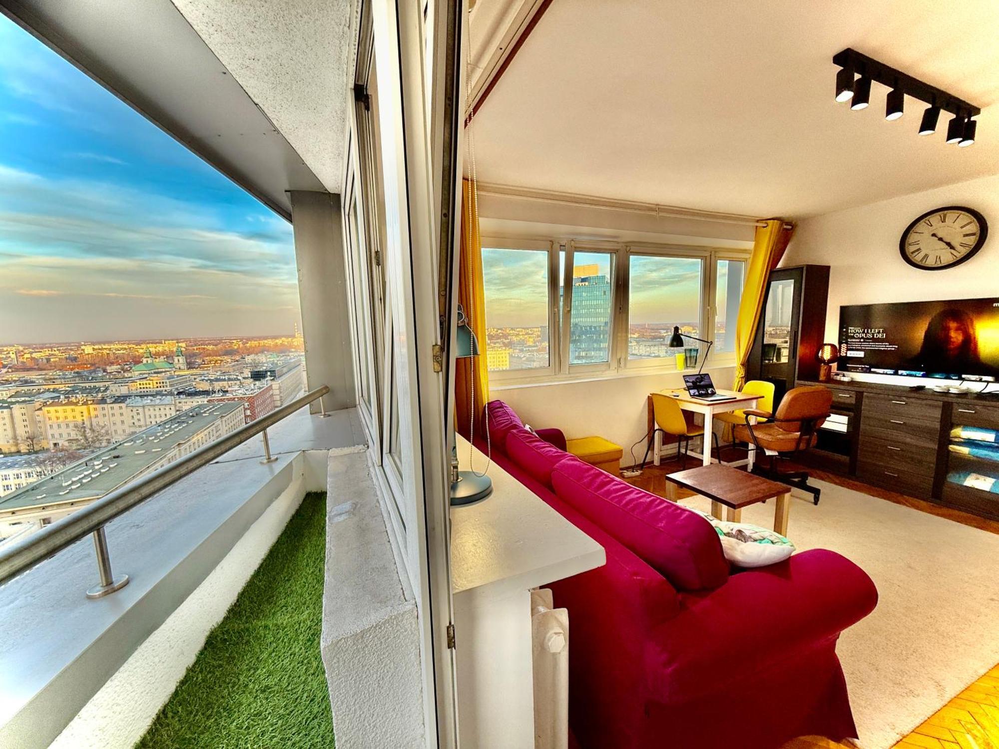 Super Apartment Yellow 2X Metro Fast Wifi 1 Gbs Netflix Panorama Miasta ワルシャワ エクステリア 写真