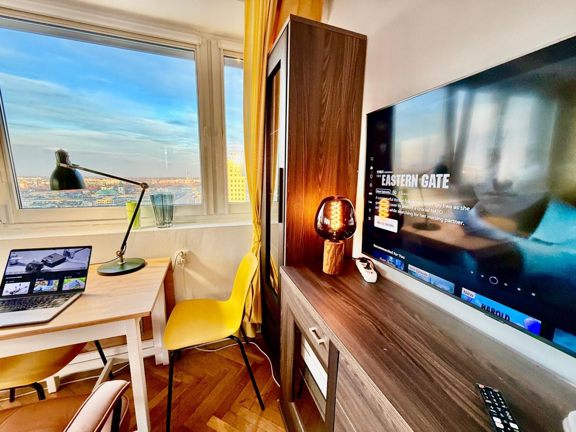 Super Apartment Yellow 2X Metro Fast Wifi 1 Gbs Netflix Panorama Miasta ワルシャワ エクステリア 写真