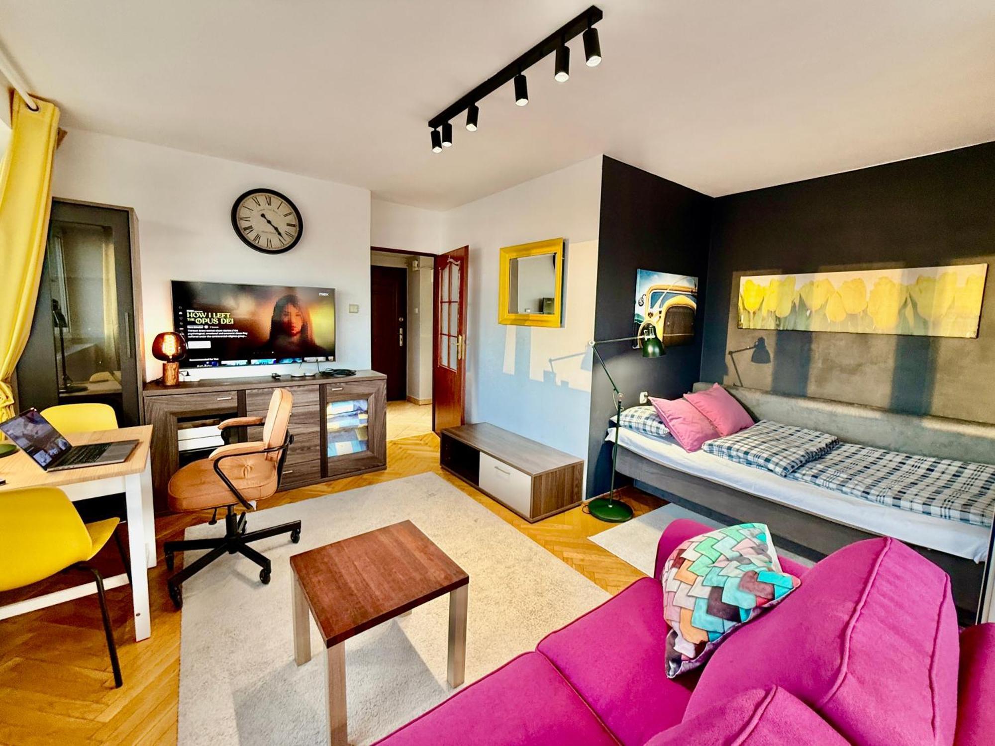 Super Apartment Yellow 2X Metro Fast Wifi 1 Gbs Netflix Panorama Miasta ワルシャワ エクステリア 写真