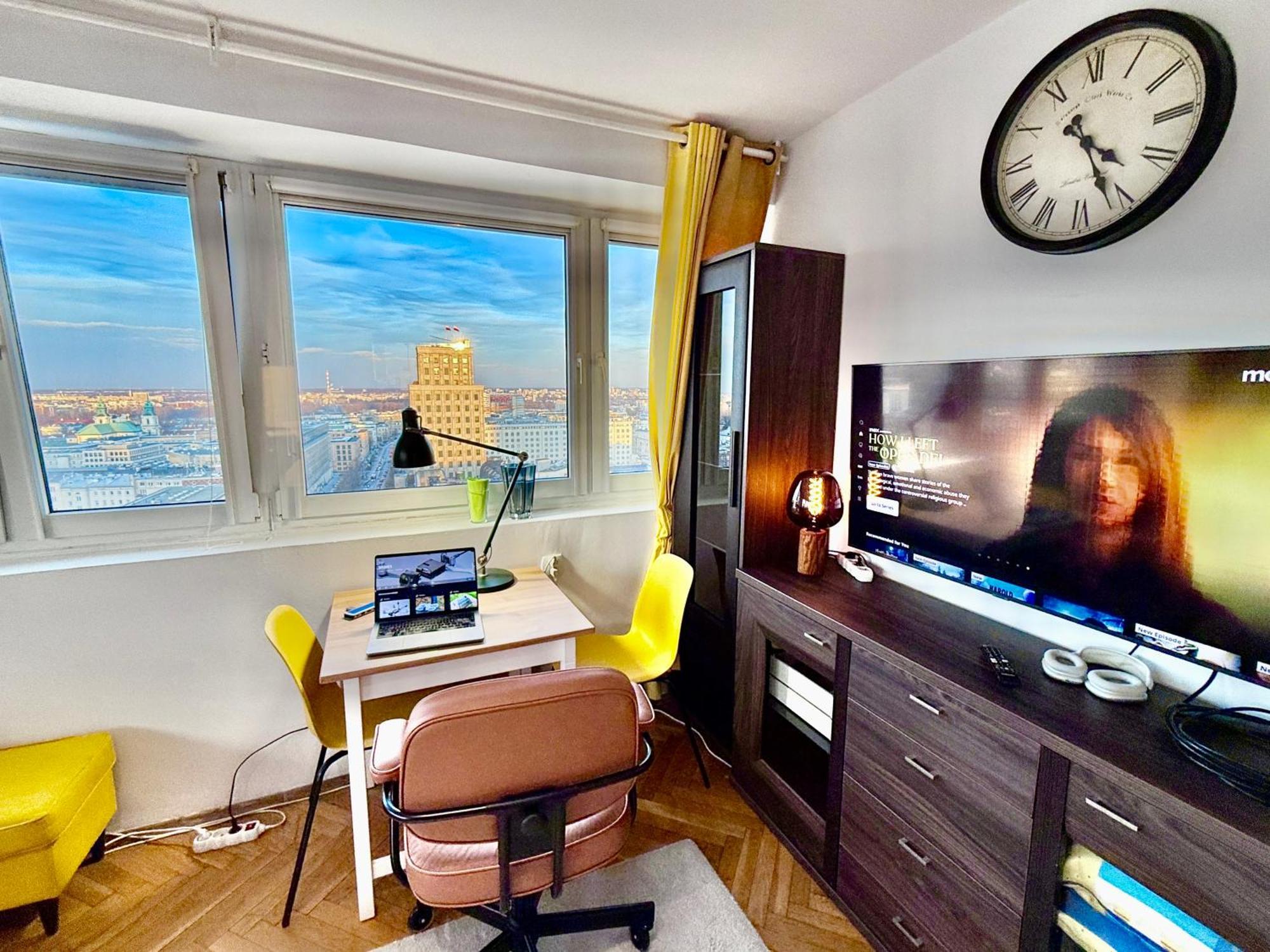 Super Apartment Yellow 2X Metro Fast Wifi 1 Gbs Netflix Panorama Miasta ワルシャワ エクステリア 写真