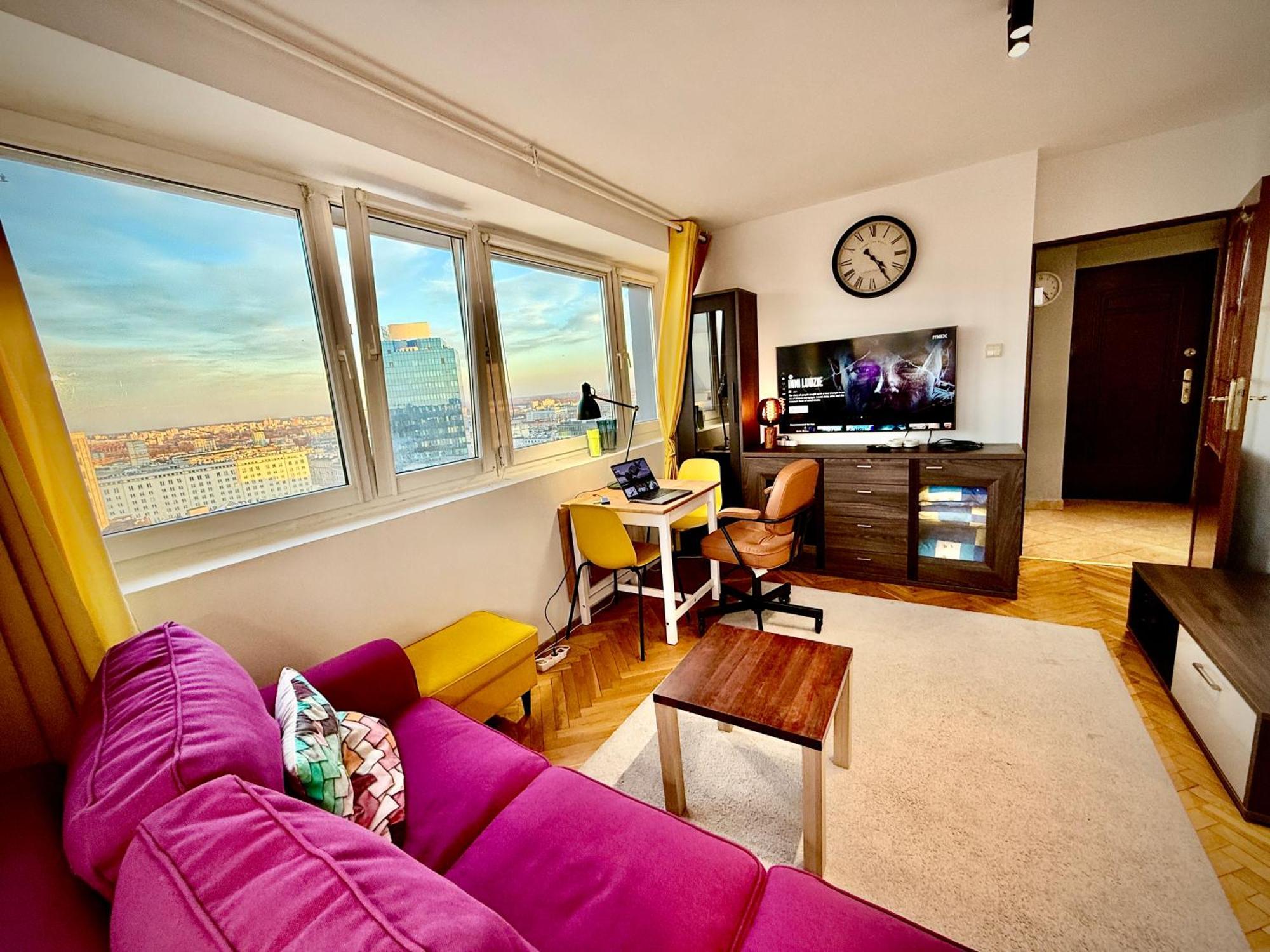 Super Apartment Yellow 2X Metro Fast Wifi 1 Gbs Netflix Panorama Miasta ワルシャワ エクステリア 写真