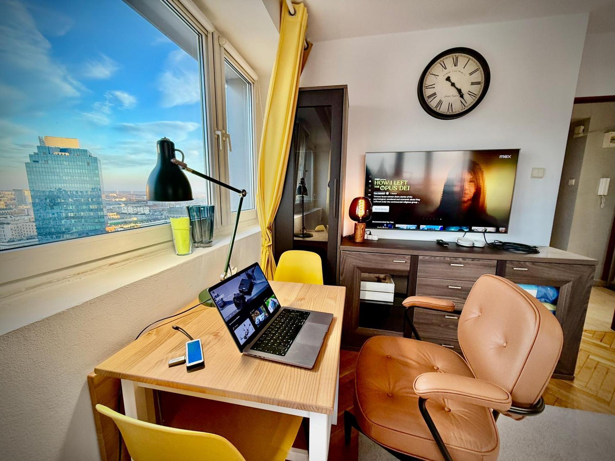 Super Apartment Yellow 2X Metro Fast Wifi 1 Gbs Netflix Panorama Miasta ワルシャワ エクステリア 写真
